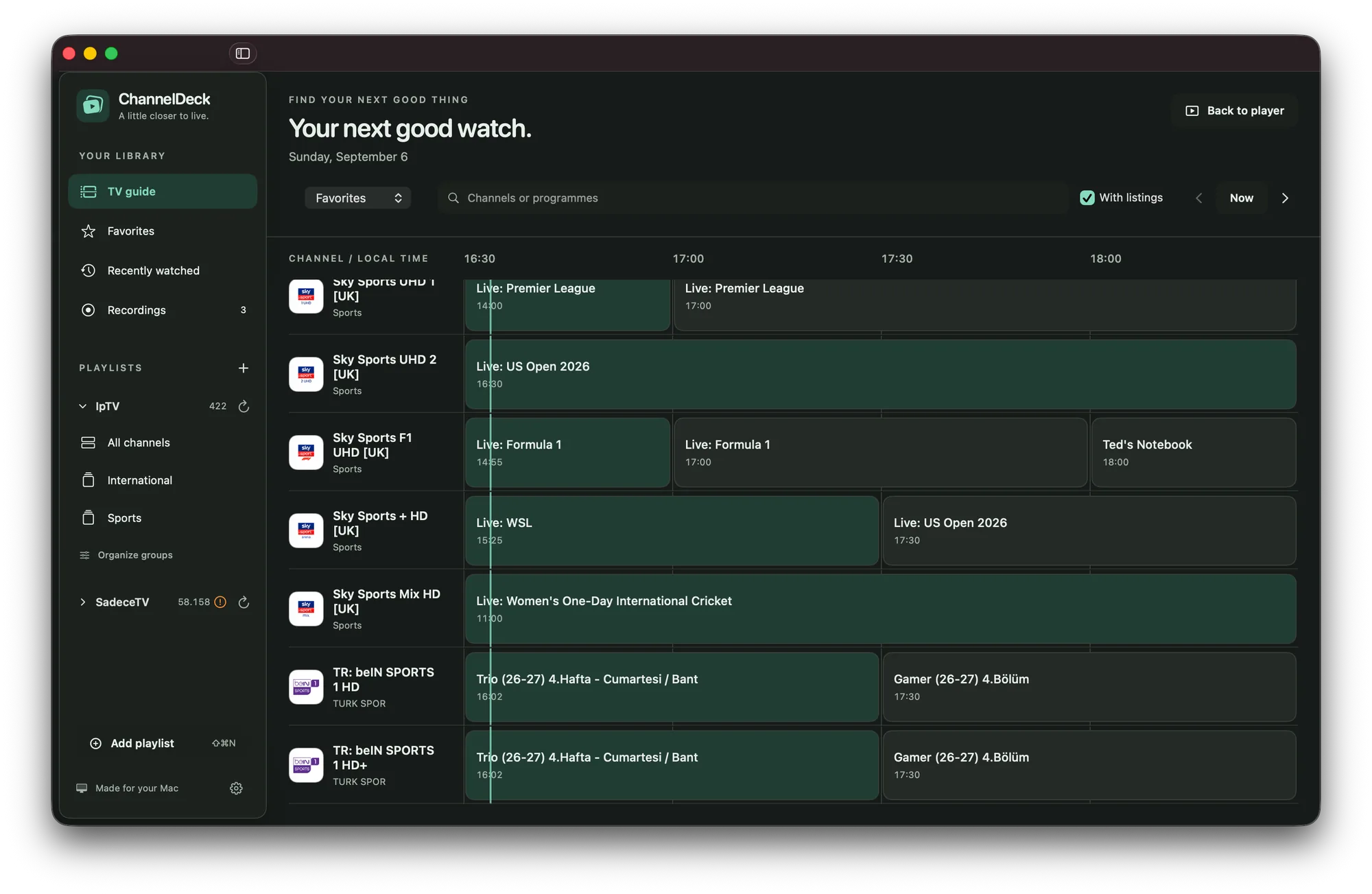 The Mac TV guide grid